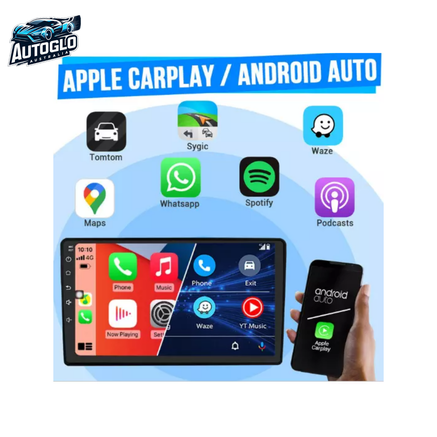 Autoglo Australia 9" CarPlay Android For MAZDA 2 (2007 -14) GPS BT WiFi (2GB+32GB)