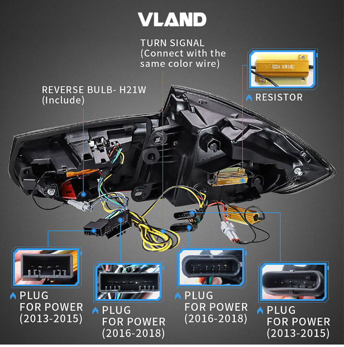 Autoglo Australia's VLAND LED Tail Lights for BMW 3 Series/M3 (2012-2018), featuring sleek design with Smoked lens