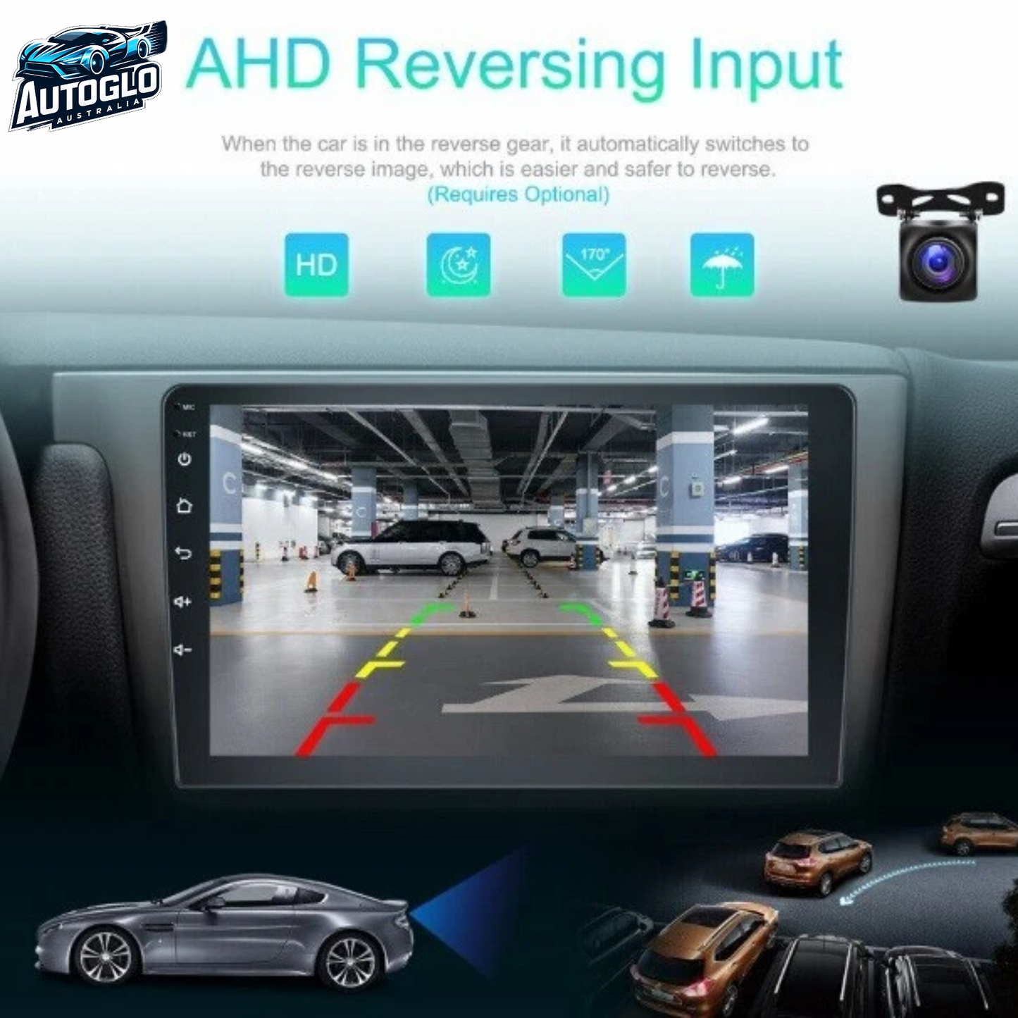Autoglo Australia 9" CarPlay Android 13 GPS BT WiFi Stereo For HYUNDAI KONA (2018+) 2GB+32GB