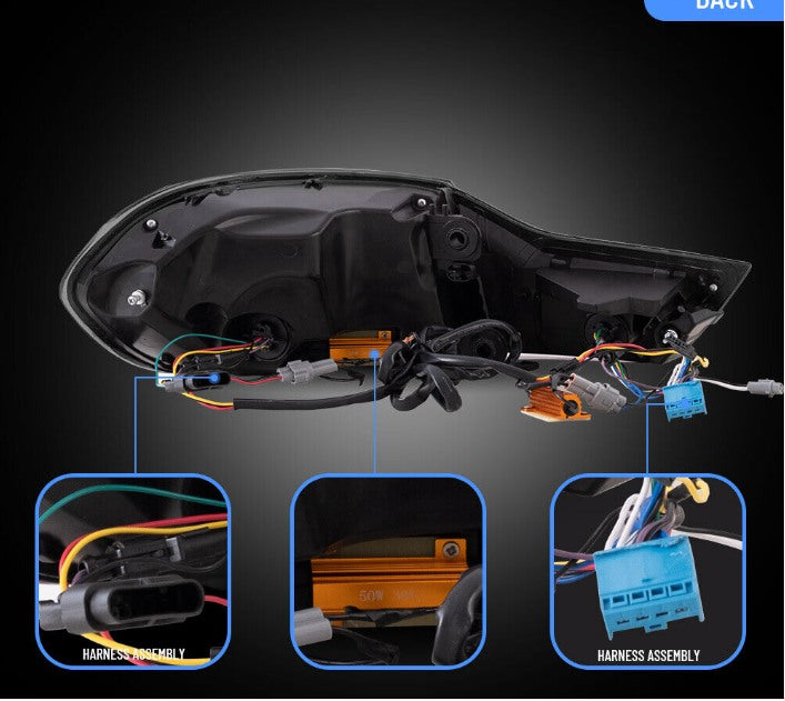 VLAND LED Tail Lights for BMW M4 F82, F83, F32, F36 (2013-2020), sleek design with red lens