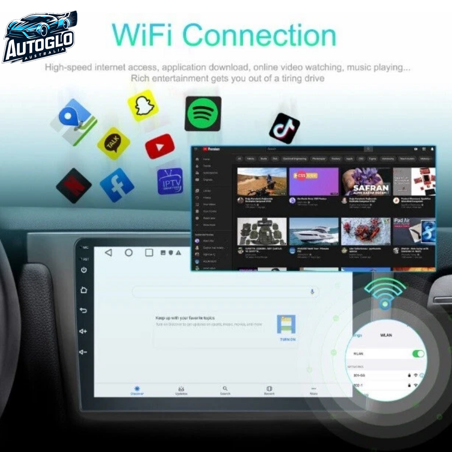 Autoglo Australia 10" (2+32GB) CarPlay Android 13.0 BT GPS WiFi Stereo For Peugeot 208 (2012 -16)