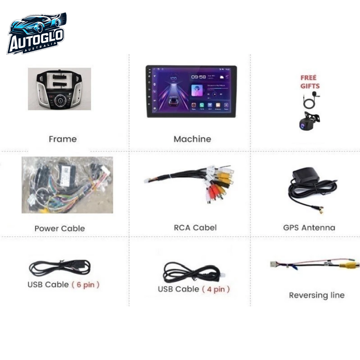 Autoglo Australia 9" (2G+32G) GPS BT WiFi CARPLAY ANDROID Stereo For FORD FOCUS (2012-18) FULL E