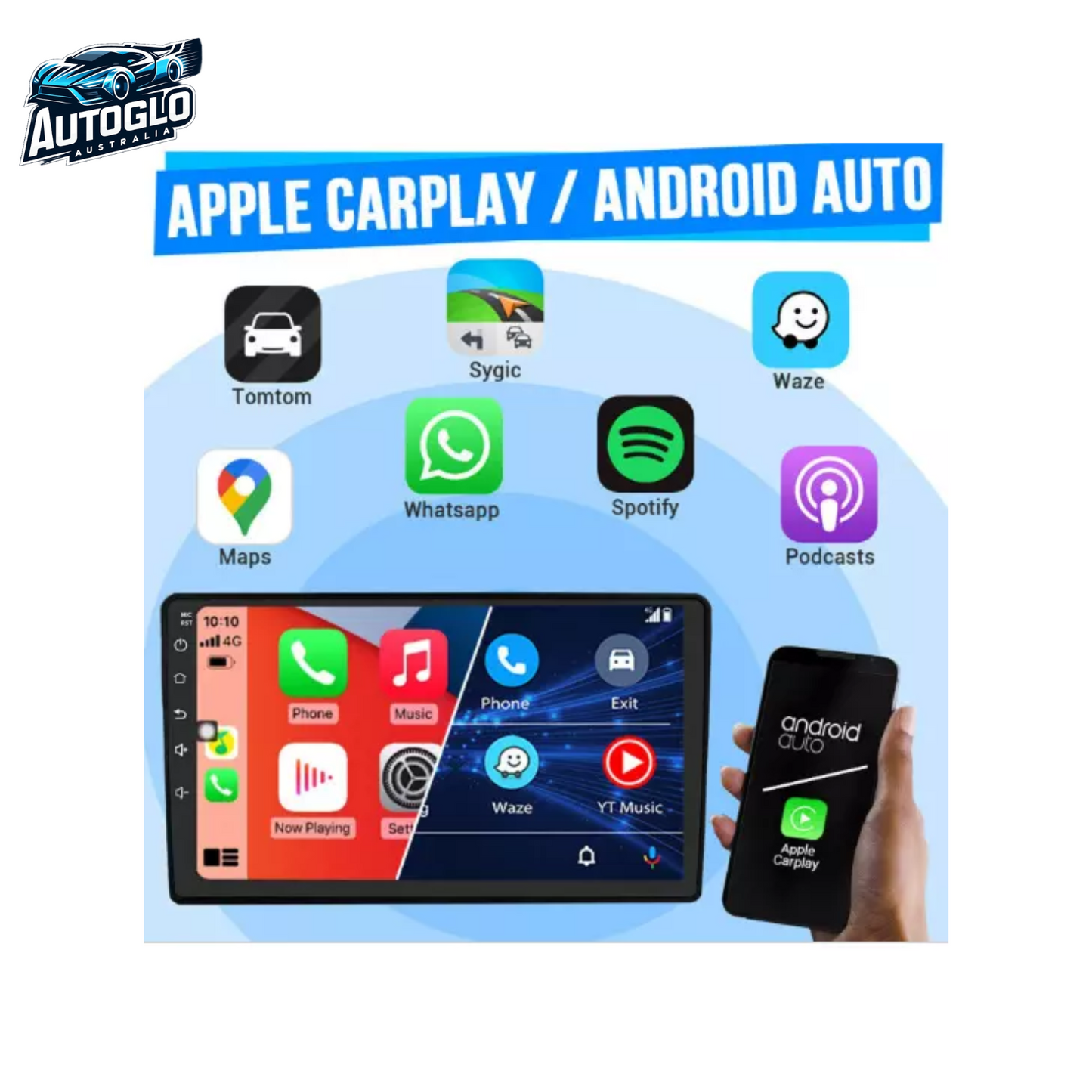 Autoglo Australia 9" CarPlay Android 13 GPS BT WiFi Stereo For MAZDA BT-50 (2012 -18) 2GB+32GB
