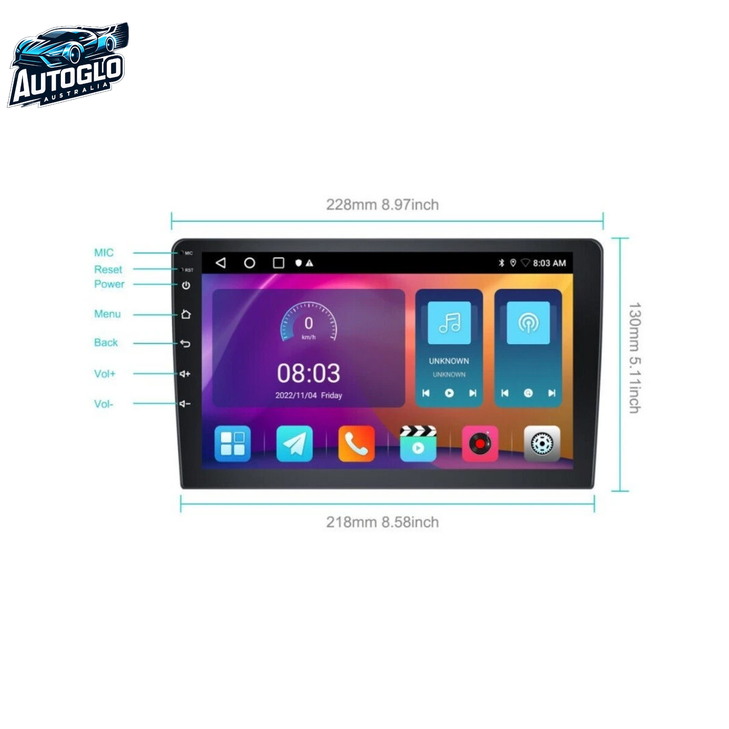 Autoglo Australia 9" (2GB+32G) Android Carplay BT GPS Stereo for NISSAN X-Trail (1998-06)