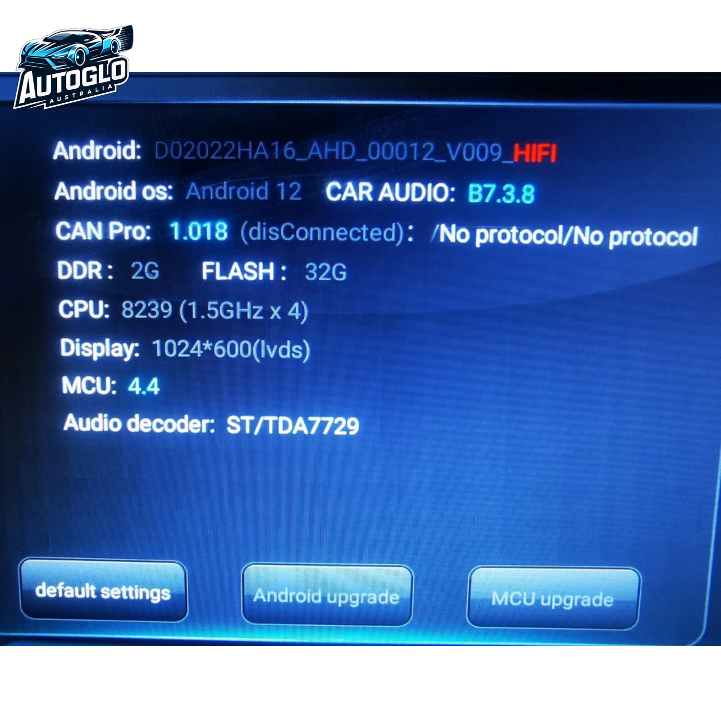 Autoglo Australia 10.1" Android 12 Stereo Carplay for HOLDEN CRUZE 2009-14 (2GB+32G)
