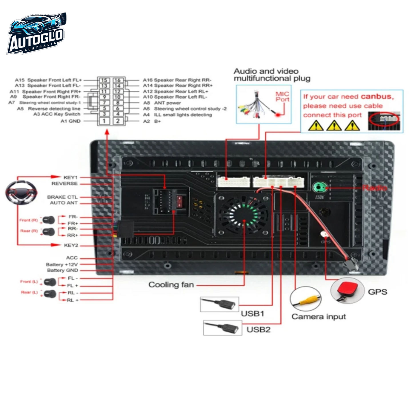 Autoglo Australia 9" (2G+32G) GPS BT WiFi CARPLAY ANDROID Stereo For Suzuki Grand Vitara (2005-15)