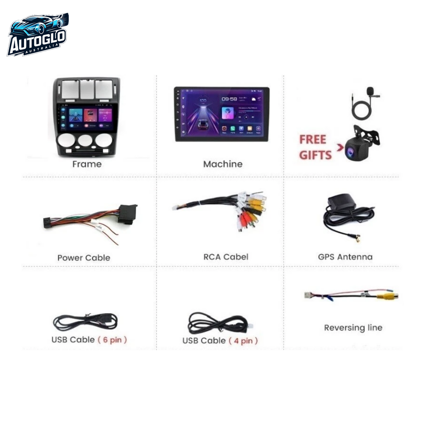 Autoglo Australia 9" (2G+32G) CARPLAY ANDROID GPS BT WiFi Stereo For HYUNDAI GETZ (2002-11)