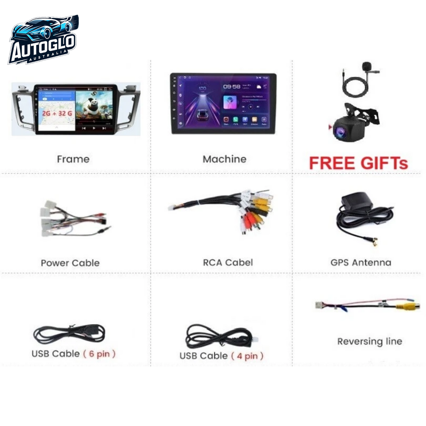 Autoglo Australia 10.1" Android Carplay Stereo for Toyota RAV4 2012-2018 BT GPS NAVI 2GB+32GB