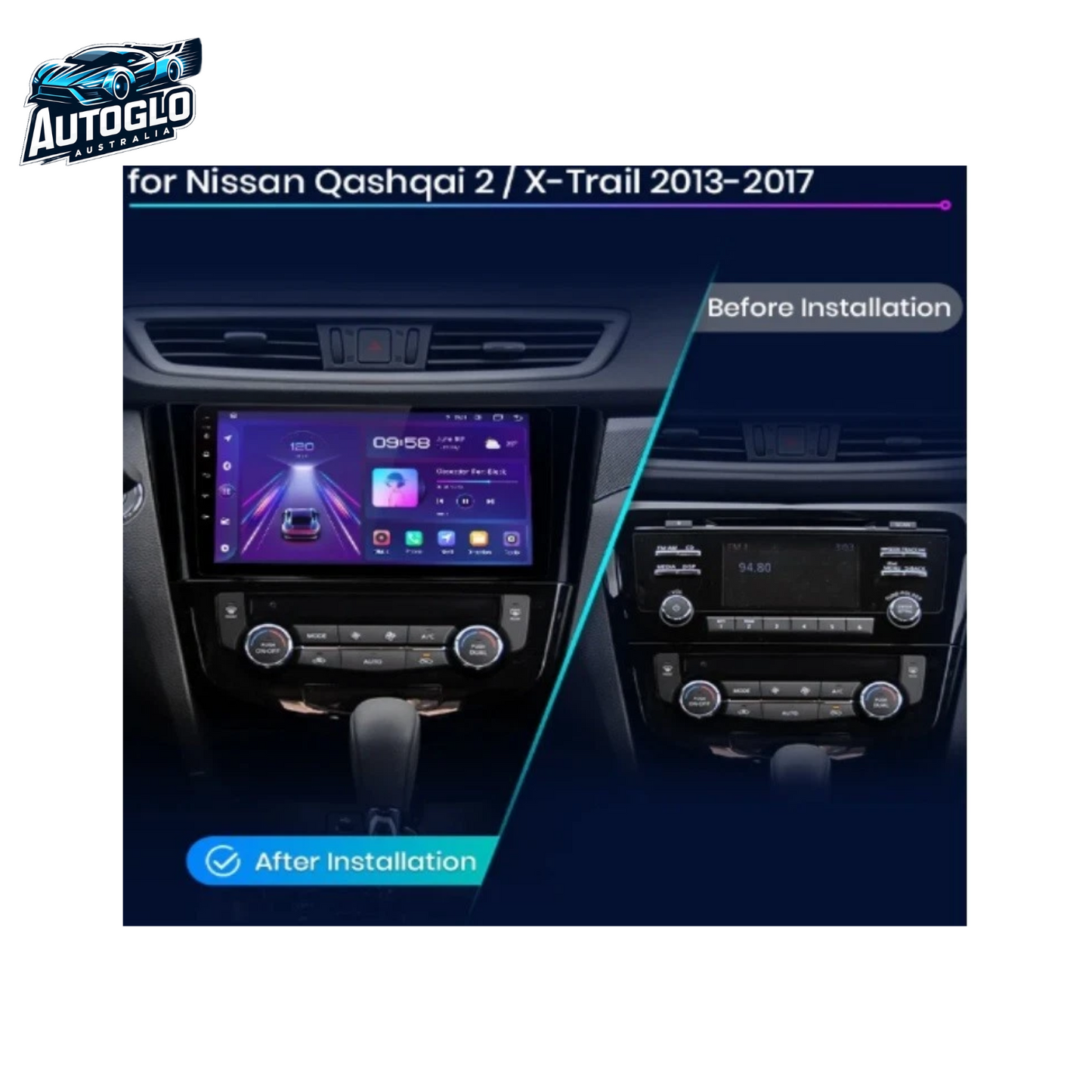 Autoglo Australia 10.1" Android Carplay Stereo for Nissan Qashqai X-Trail T32 - 2012-22 (2GB+32G)