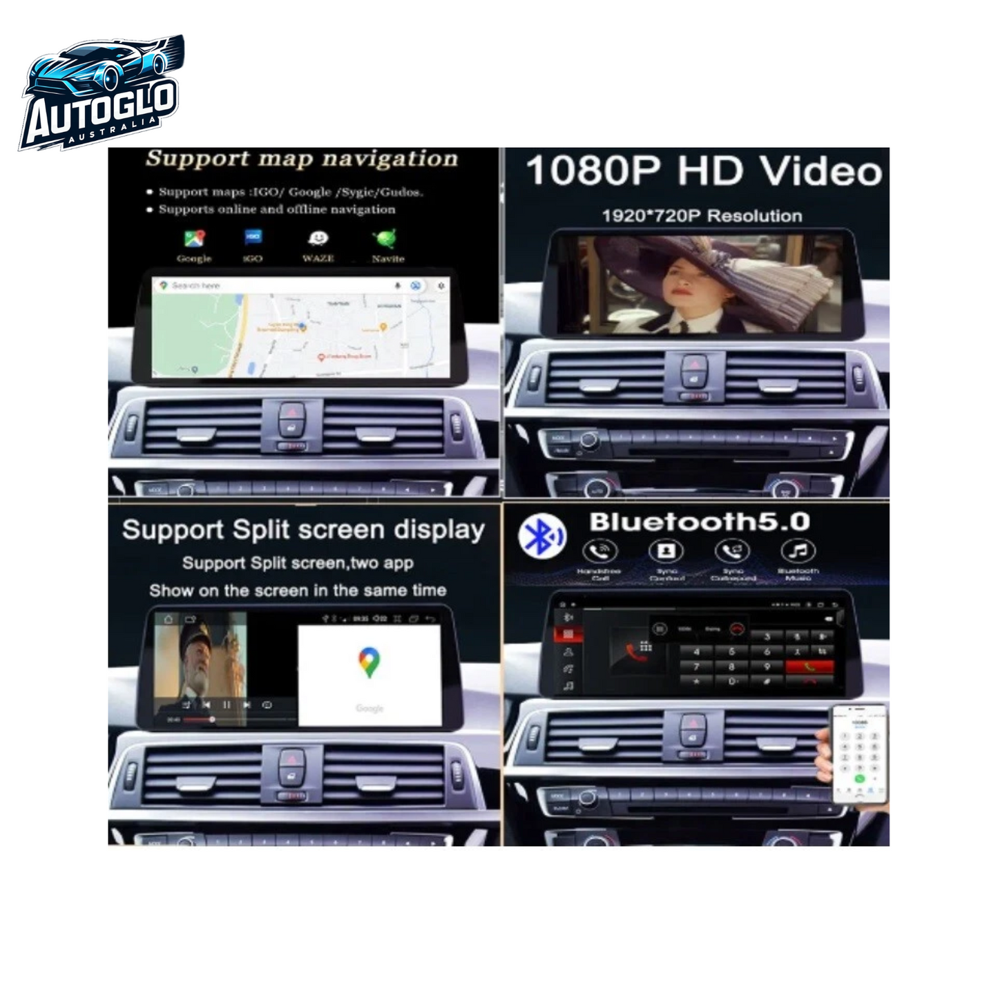 Autoglo Australia BMW X3 F25 X4 F26 12.3" XL FHD Carplay Android BT GPS 4G Auto Stereo (NBT only)