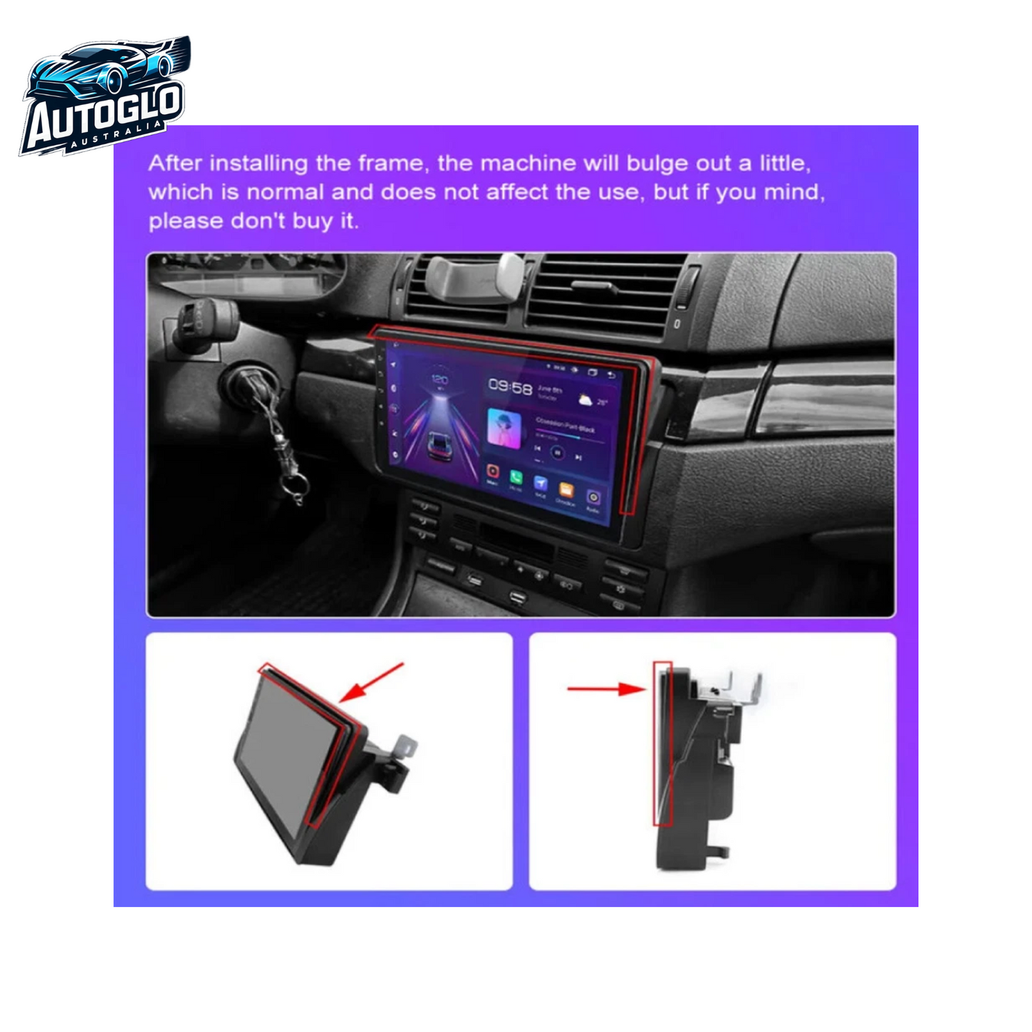 Autoglo Australia 9" (2G+32G) GPS BT WiFi CARPLAY ANDROID 13 Stereo BMW 3 Series E46 (1998-2006)