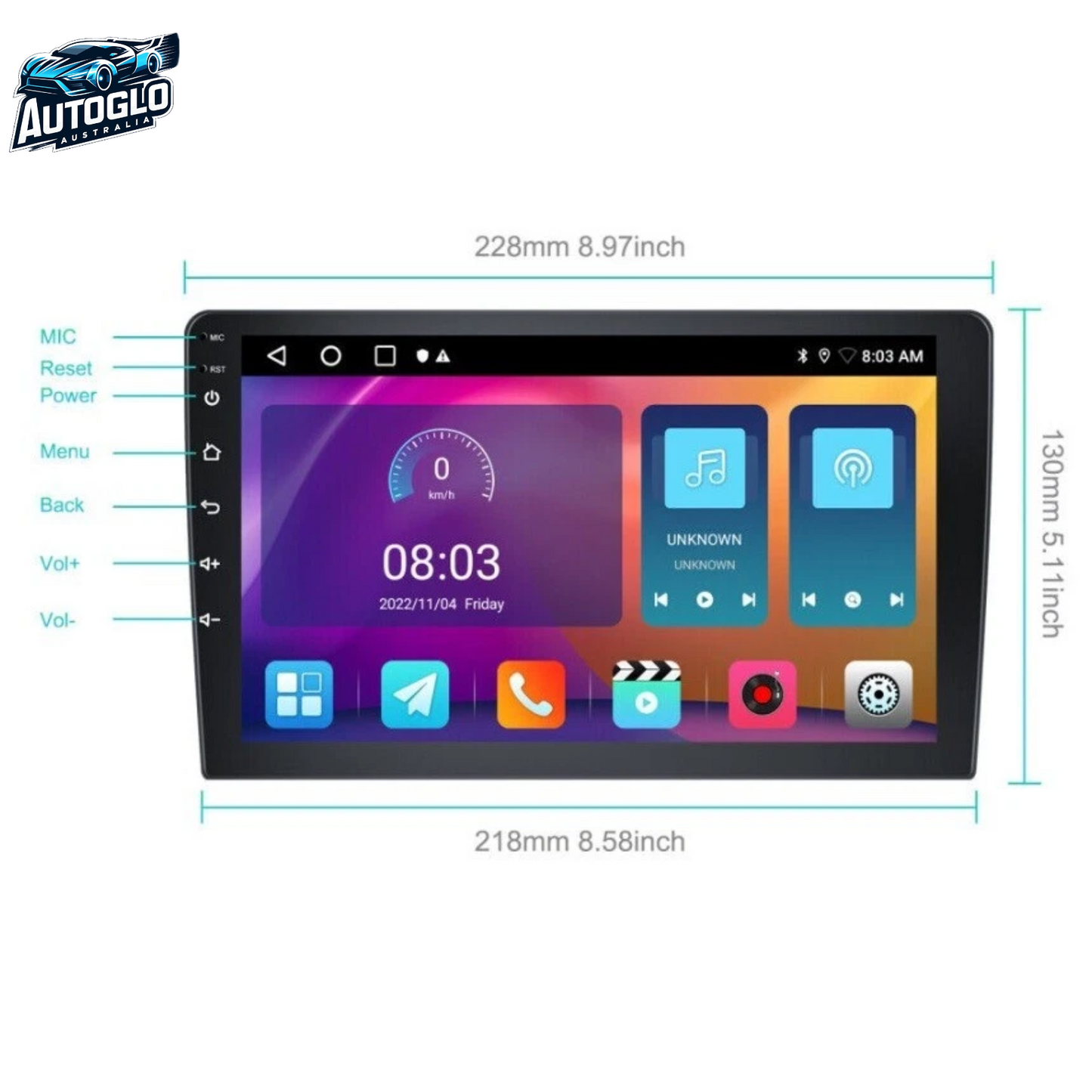 Autoglo Australia 9" Android Carplay Stereo for NISSAN PATROL Y62 ST-L/ TI 2GB+32G (2010-20)
