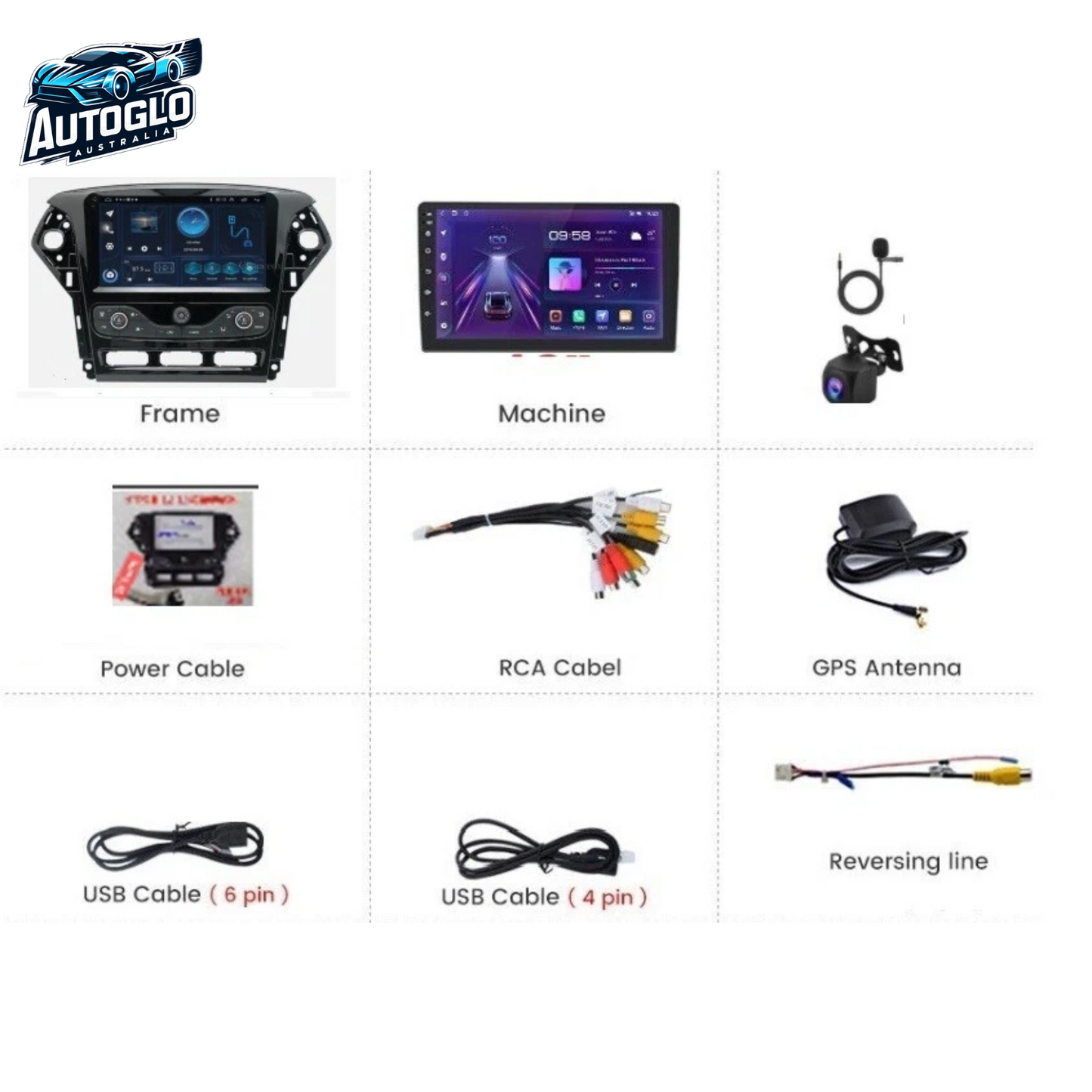 Autoglo Australia 10" (2G+32G) BT WiFi CARPLAY ANDROID Stereo For FORD MONDEO AUTO AC (2011-14)