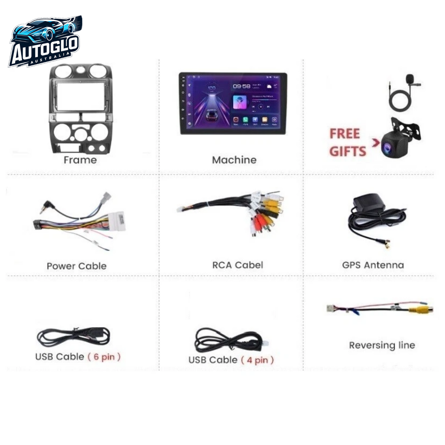 Autoglo Australia 9" (2G+32G) CARPLAY ANDROID GPS BT WiFi Stereo For ISUZU D MAX/ MU-7/ COLORADO