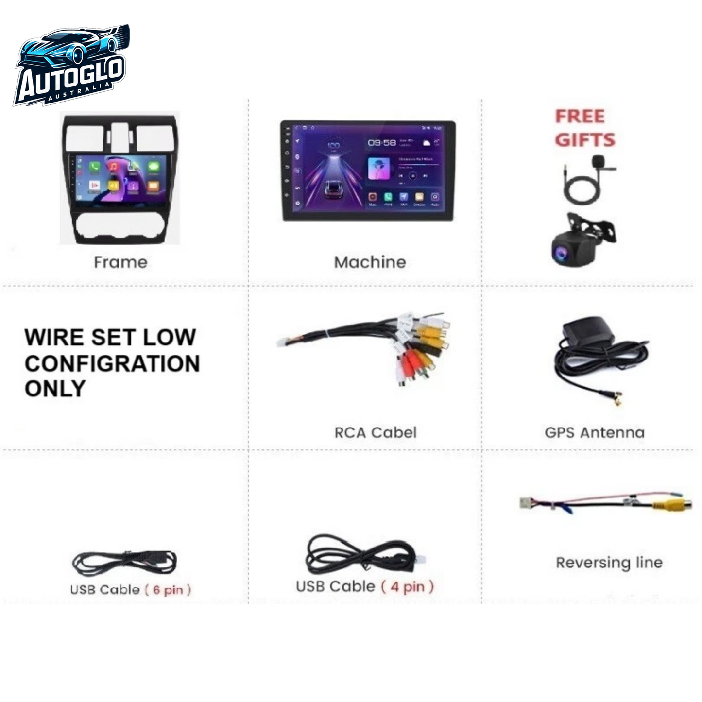 Autoglo Australia 9" (2G+32G) GPS BT WiFi CARPLAY Stereo For SUBARU FORESTER XV WRX (2013-20)