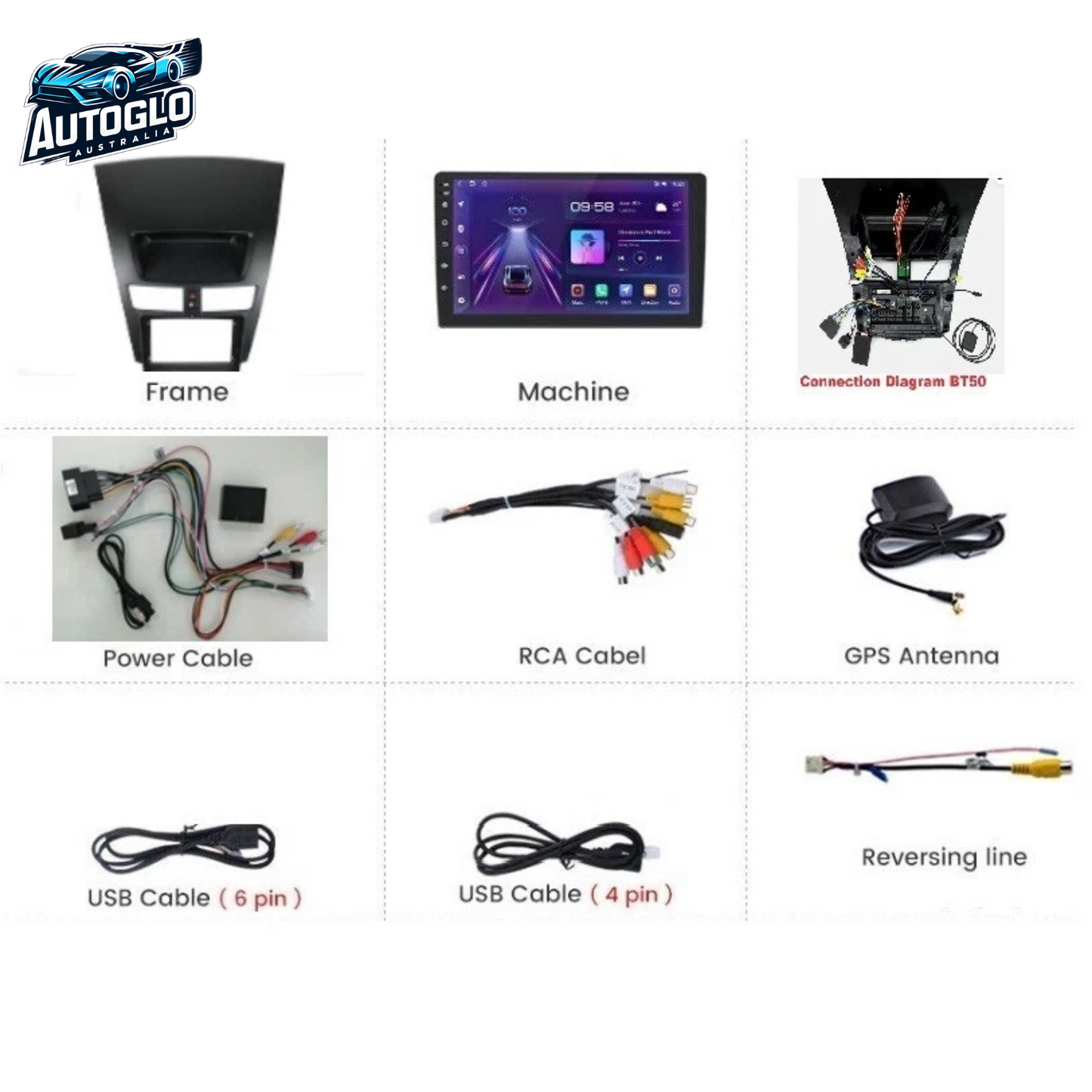 Autoglo Australia 9" (2G+32G) GPS BT WiFi CARPLAY ANDROID Stereo For MAZDA BT50 (2011-20) Gifts