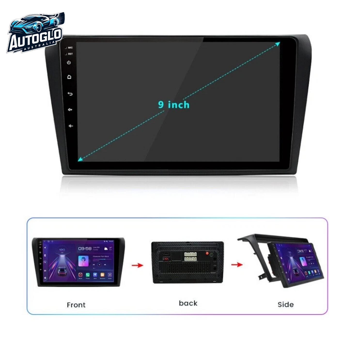 Autoglo Australia 9" CarPlay Android 13.0 BT GPS WiFi Stereo For MAZDA CX 7 (2008 -15) 2GB+32GB
