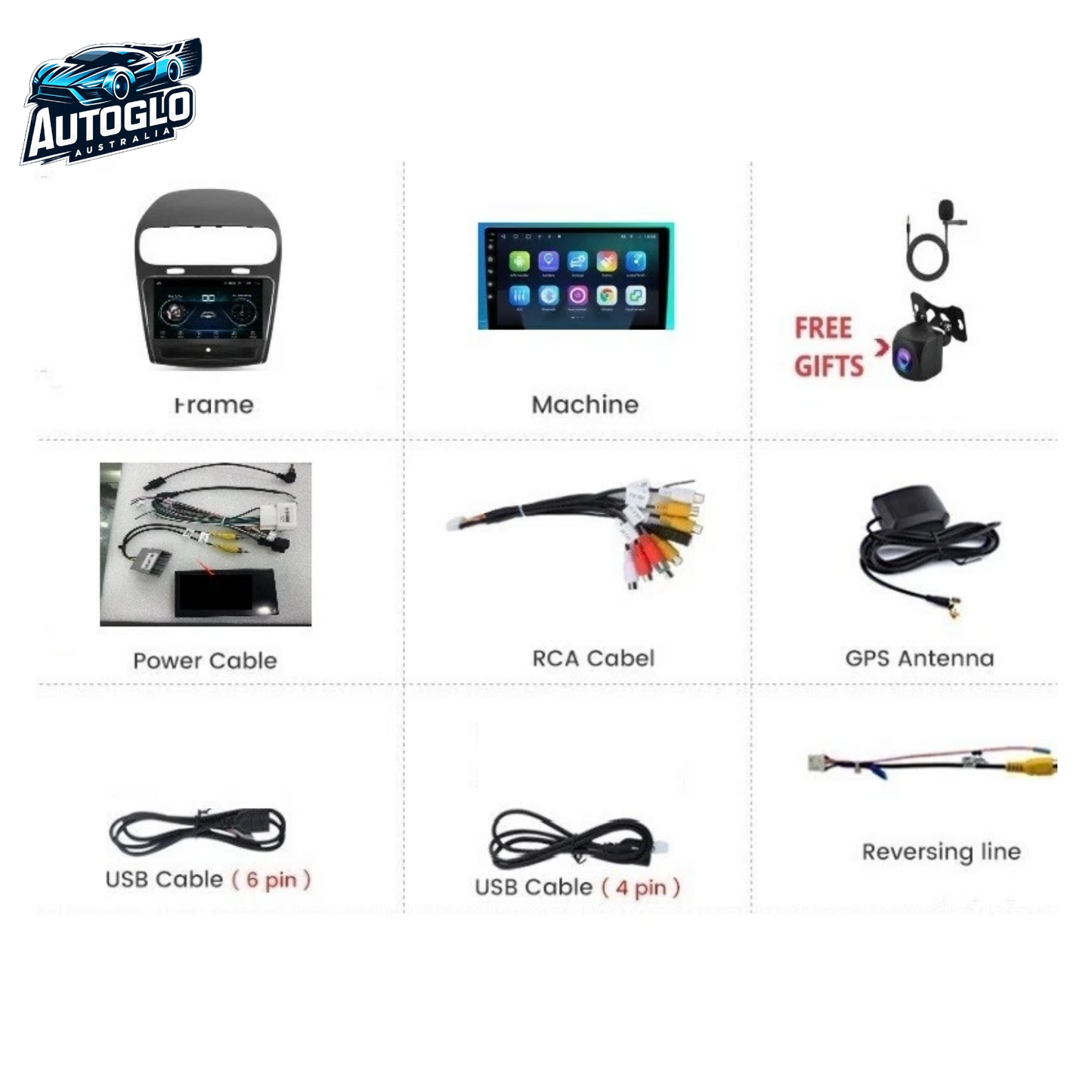 Autoglo Australia 9" Android Carplay BT GPS Stereo Dodge Journey Fiat Freemont 2GB+32G (2012-20)