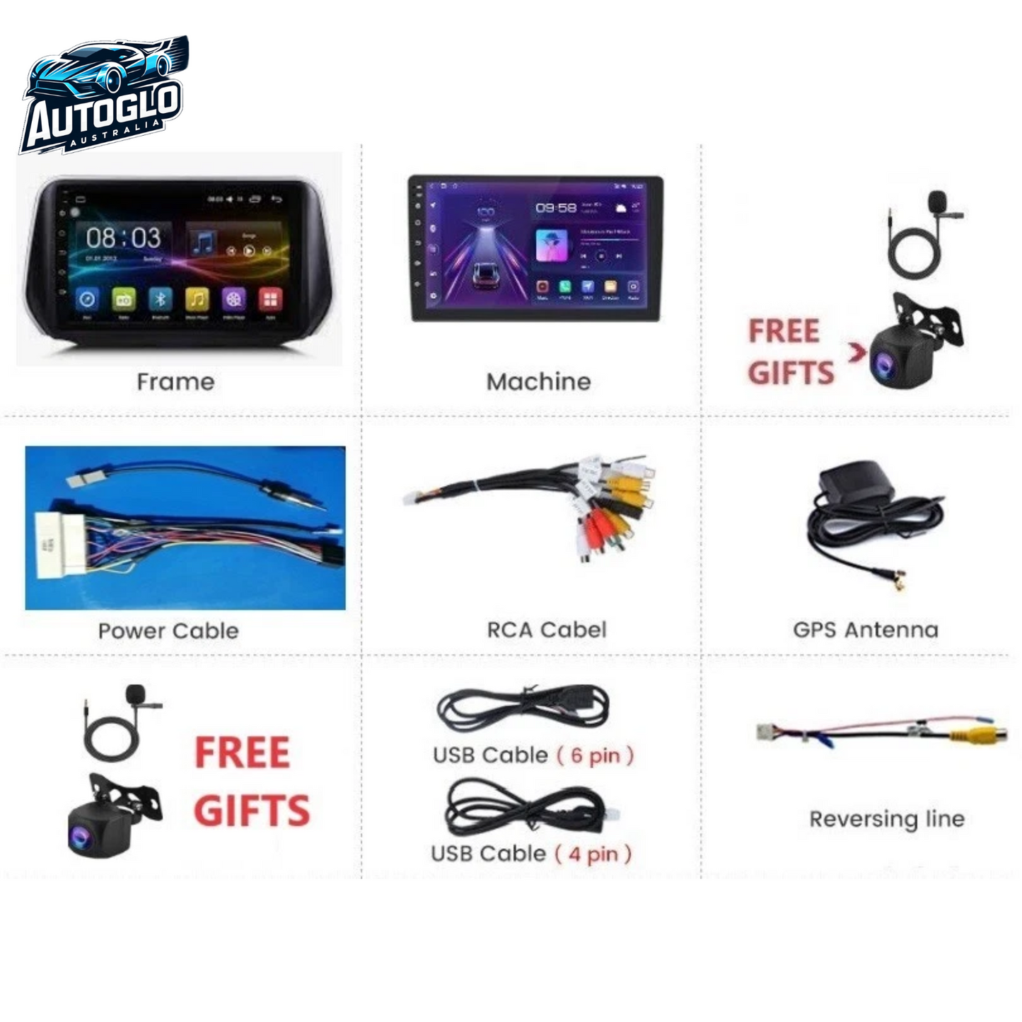 Autoglo Australia 10" CARPLAY ANDROID 13 2G+32G GPS BT WiFi Stereo for HYUNDAI SANTA Fe (2021-22)