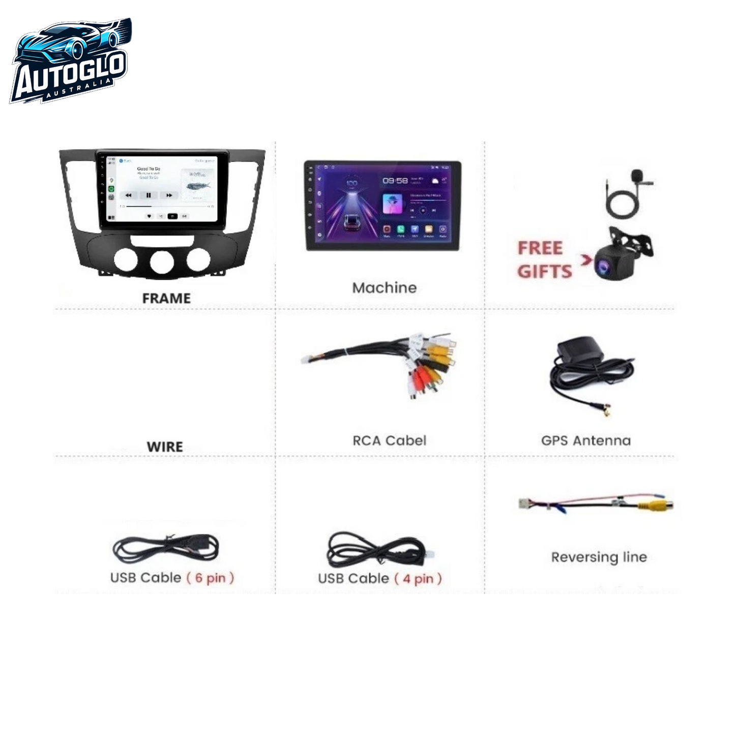 Autoglo Australia 9" (2GB+32G) Android Carplay BT GPS Stereo for HYUNDAI SONATA MAN AC (2008-10)
