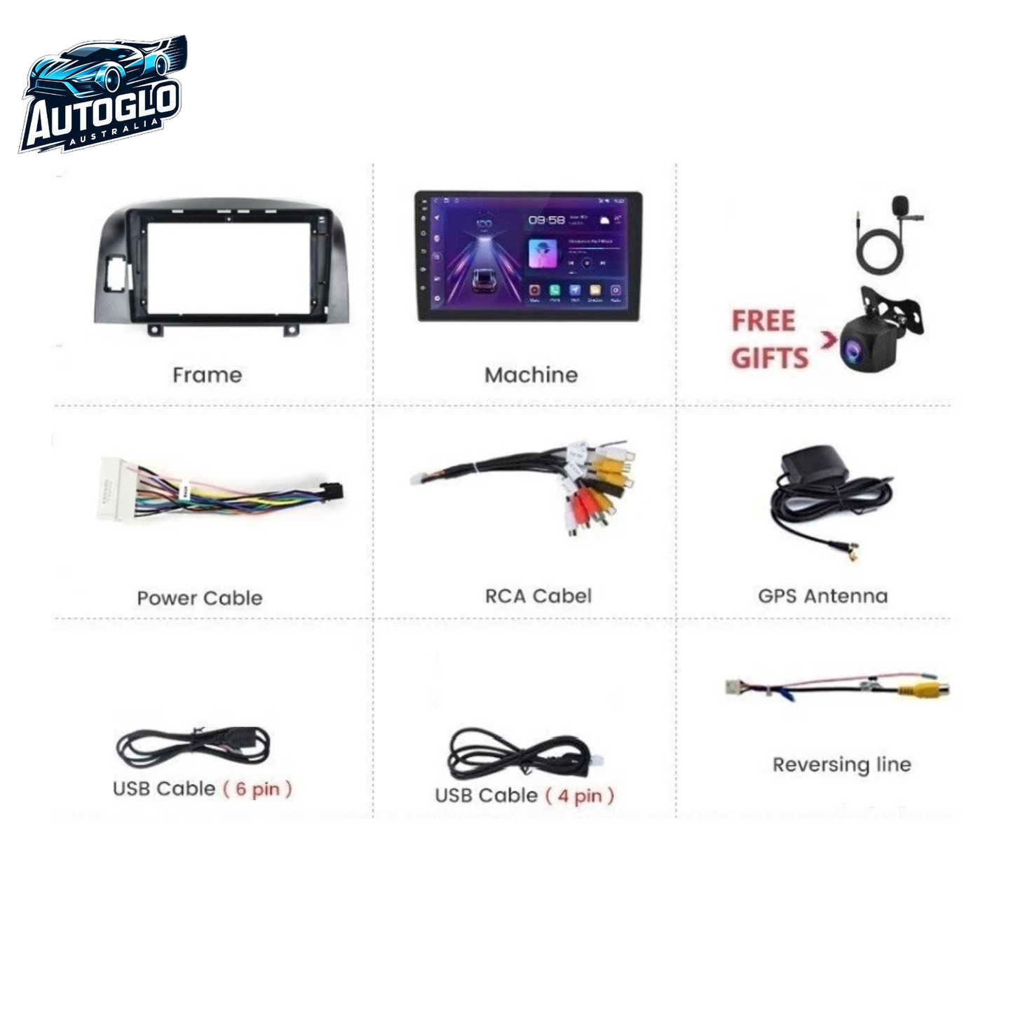 Autoglo Australia 9" (2GB+32G) Android Carplay BT GPS Stereo for HYUNDAI SONATA NF (2004-08)
