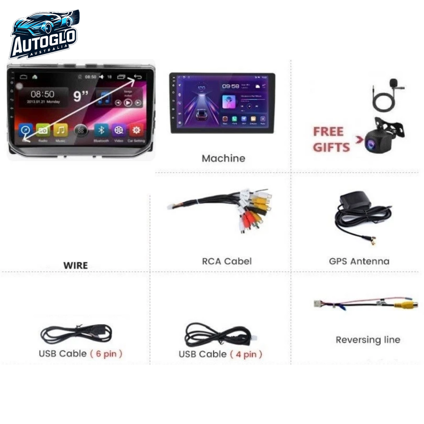 Autoglo Australia 9" CarPlay Android WiFi Stereo For GREAT WALL HAVAL H2 (2014-20) 2GB+32GB