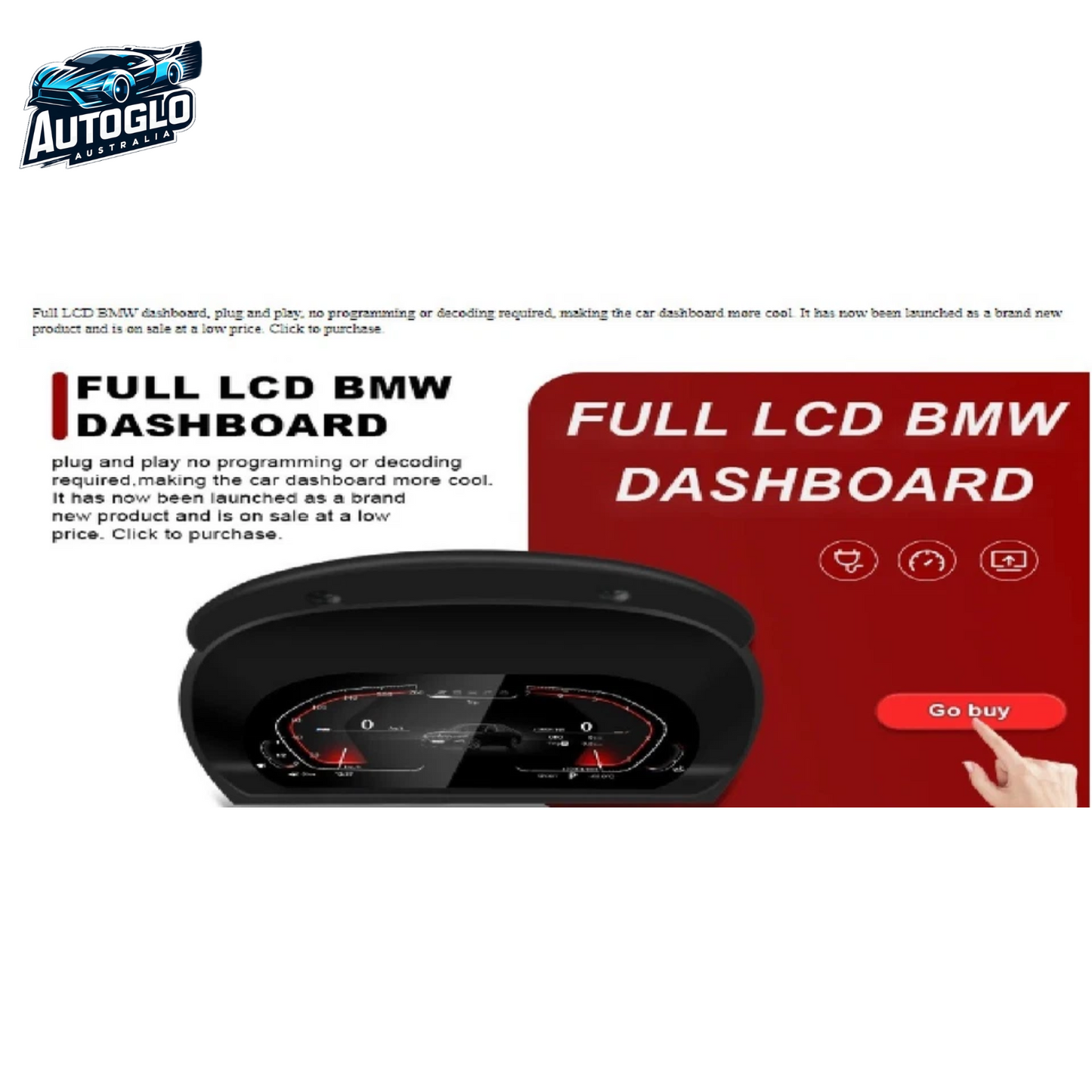 Autoglo Australia BMW 3 Series E90/91 5 Series E61/61 12.3" XL FHD Carplay Android Stereo BT CIC