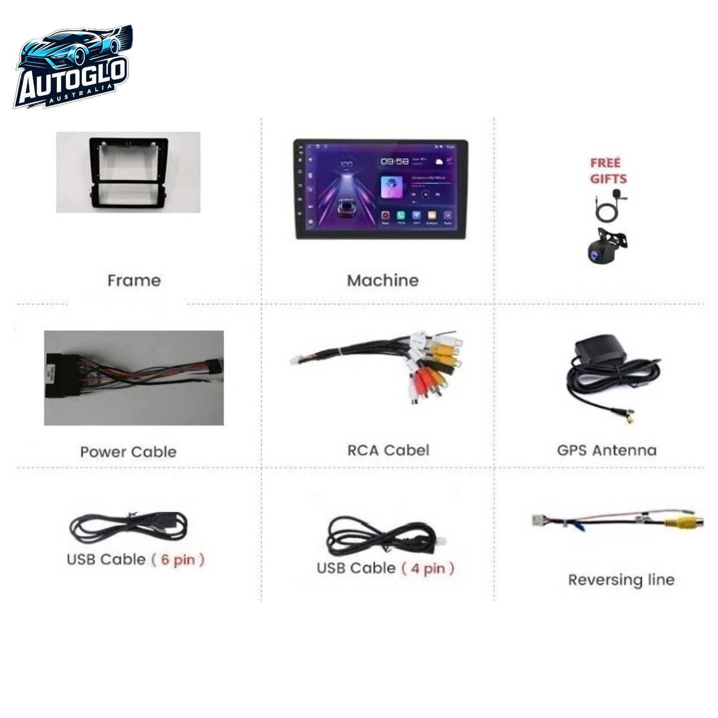 Autoglo Australia 9" (2GB+32G) Android Carplay BT GPS Stereo for KIA SORENTO (2004-08)