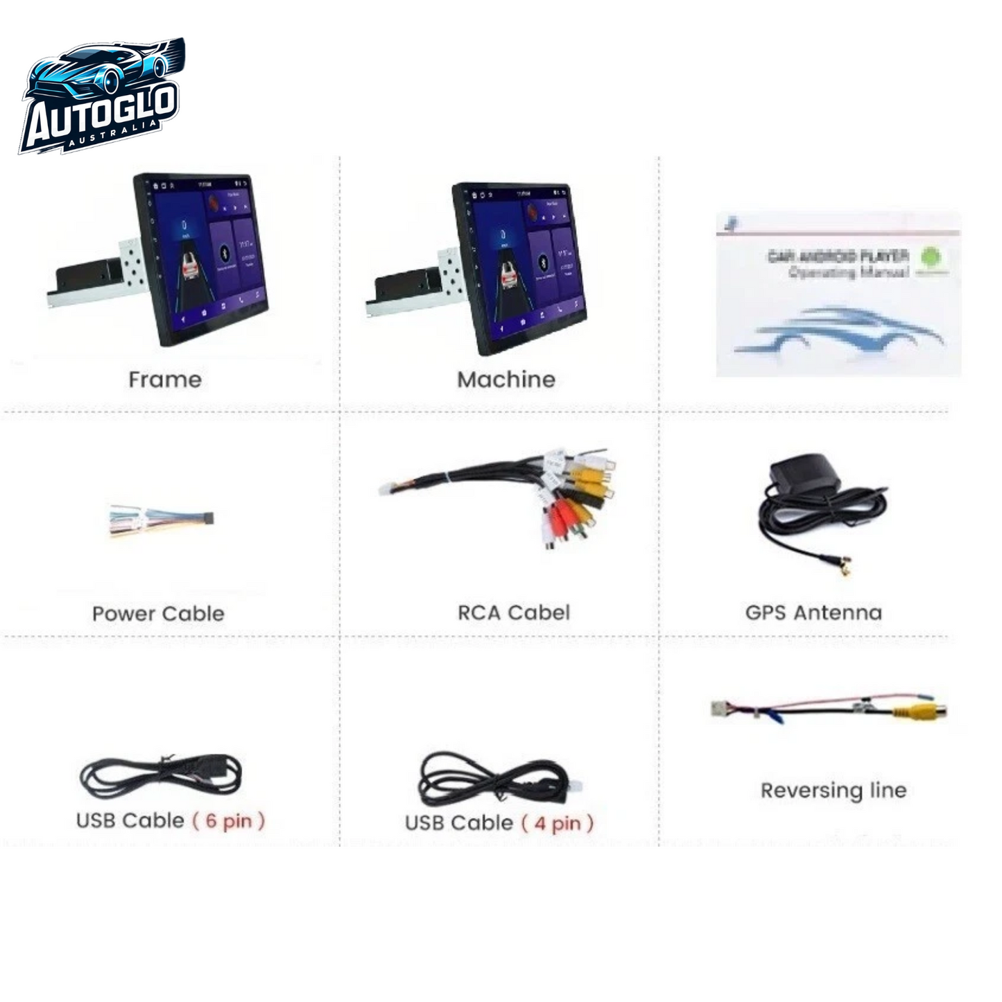 Autoglo Australia 1 DIN 9" Car Stereo Radio Wireless Carplay Android 13.0 Bluetooth Head Unit GPS