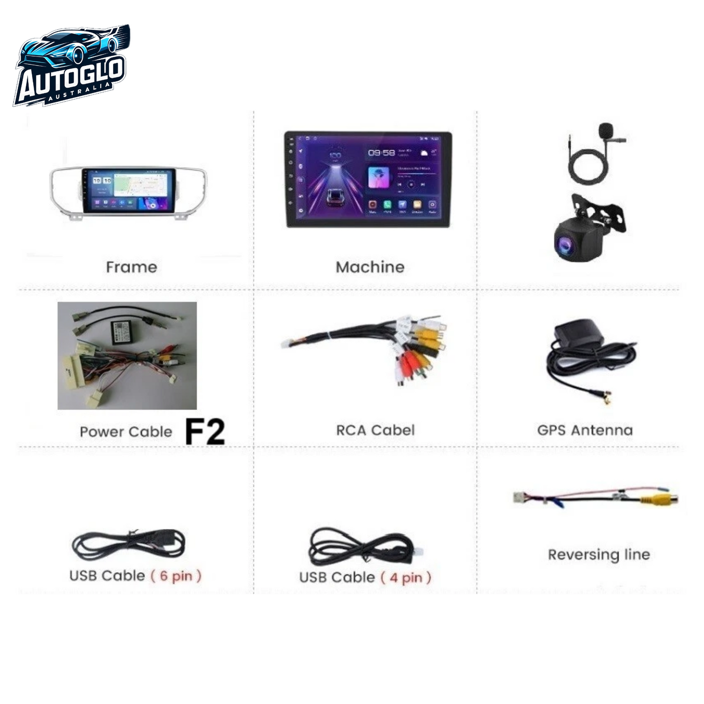 Autoglo Australia 9" (2G+32G) GPS BT WiFi Carplay Android 13 Stereo For KIA SPORTAGE F2 (2016-19)