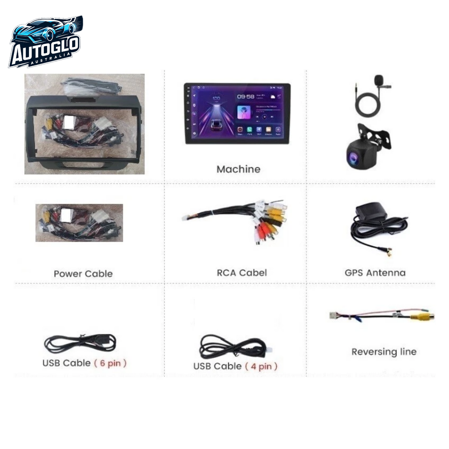 Autoglo Australia 9" (2G+32G) GPS BT WiFi CARPLAY ANDROID 13 Stereo For KIA SPORTAGE (2010-16)