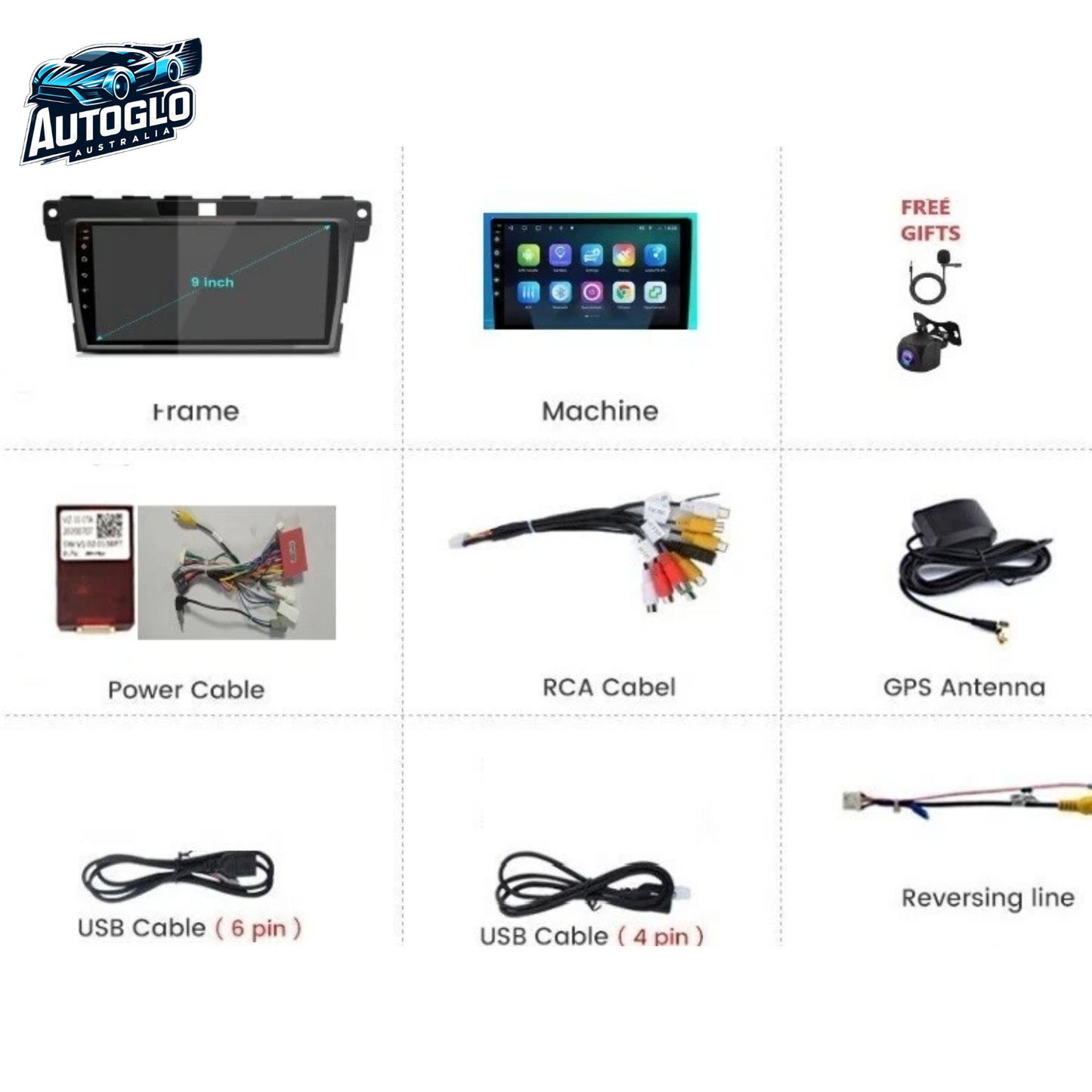 Autoglo Australia 9" CarPlay Android 13.0 BT GPS WiFi Stereo For MAZDA CX 7 (2008 -15) 2GB+32GB