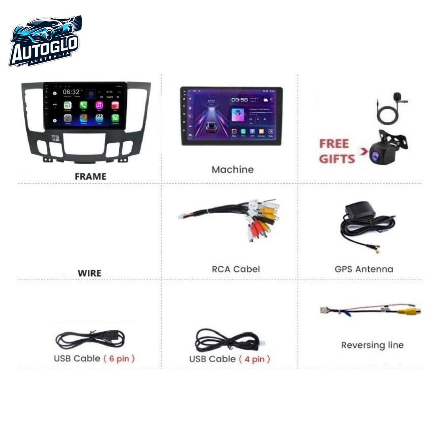 Autoglo Australia 9" (2GB+32G) Android Carplay BT GPS Stereo for HYUNDAI SONATA AUTO AC (2008-10)