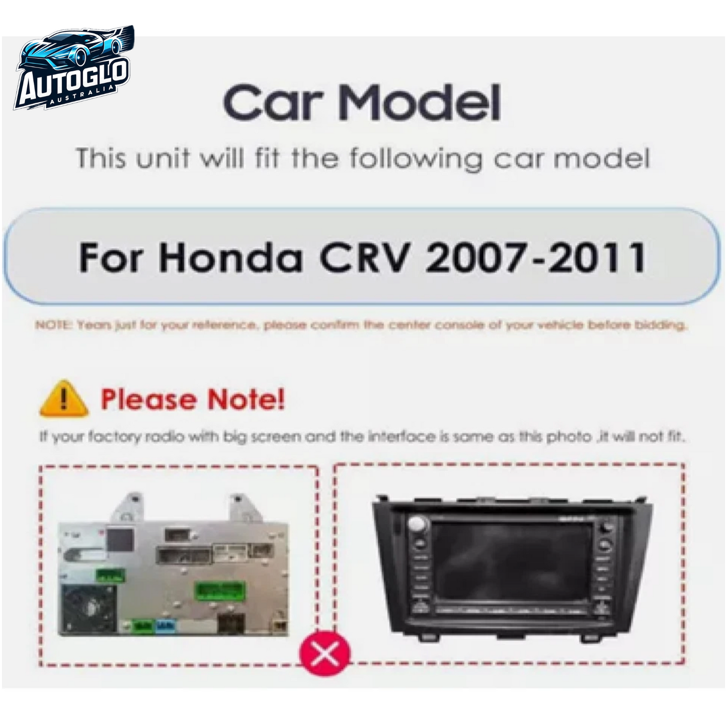Autoglo Australia 9" Carplay Android BT GPS 2+32G Stereo for HONDA CRV (2008-12)+Rev. Cam-Gifts