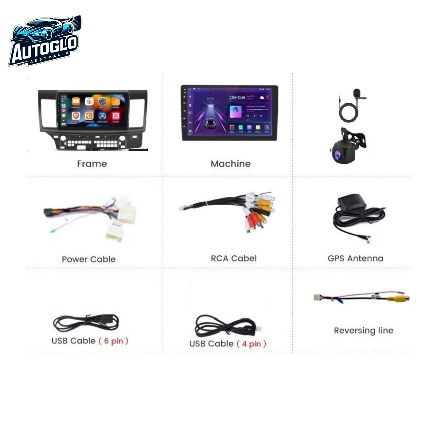 Autoglo Australia 10.1" Android Carplay STEREO BT GPS for MITSUBISHI LANCER 2007-17 (2GB+32G)