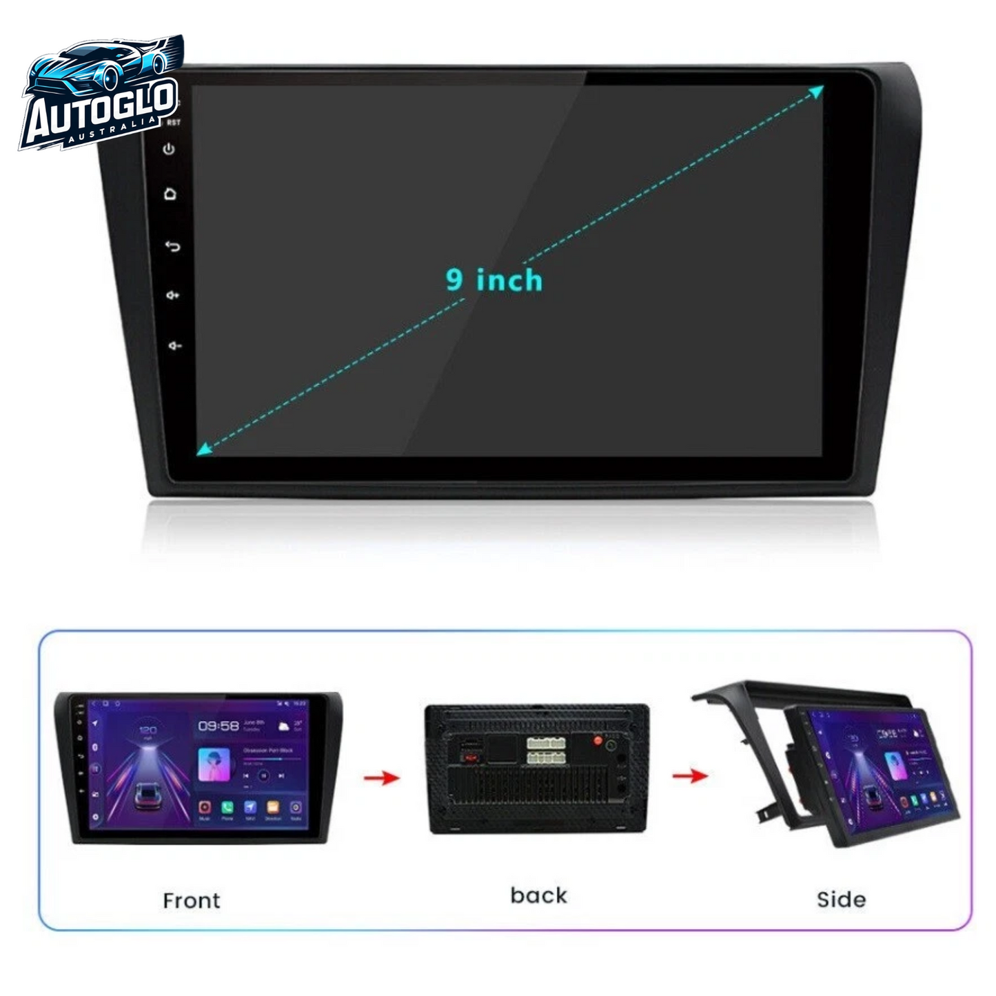 Autoglo Australia 9" CarPlay Android 13.0 BT GPS WiFi Stereo For MAZDA CX 9 (2008 -15) 2GB+32GB
