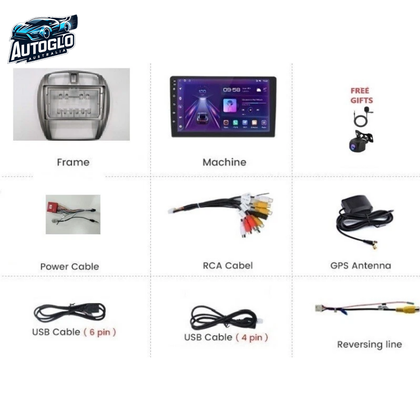 Autoglo Australia 9" CarPlay Android GPS BT WiFi Stereo For MAZDA 323 (1998-03) 2GB+32GB