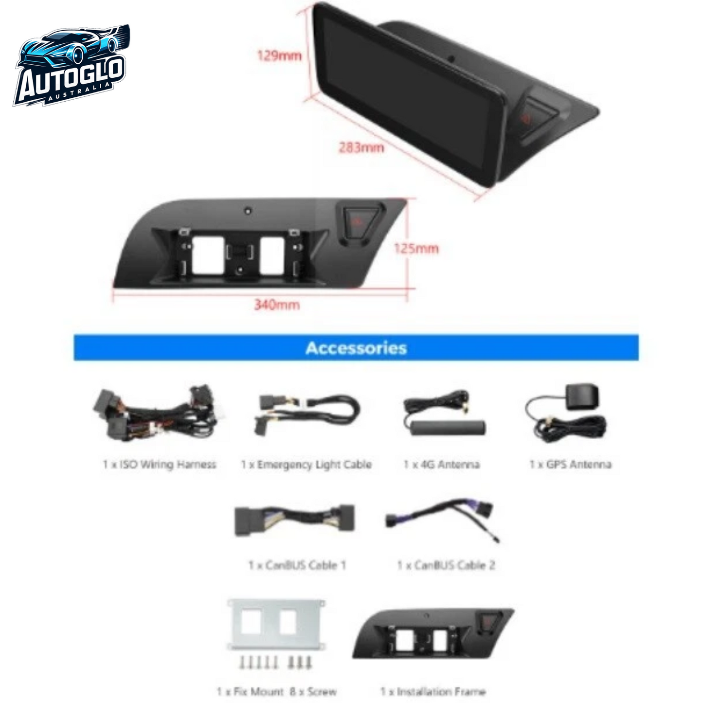 Autoglo Australia 10.25" Android Carplay Car Stereo GPS Head Unit For Audi A4 B8 A5 (2009-16 Low)