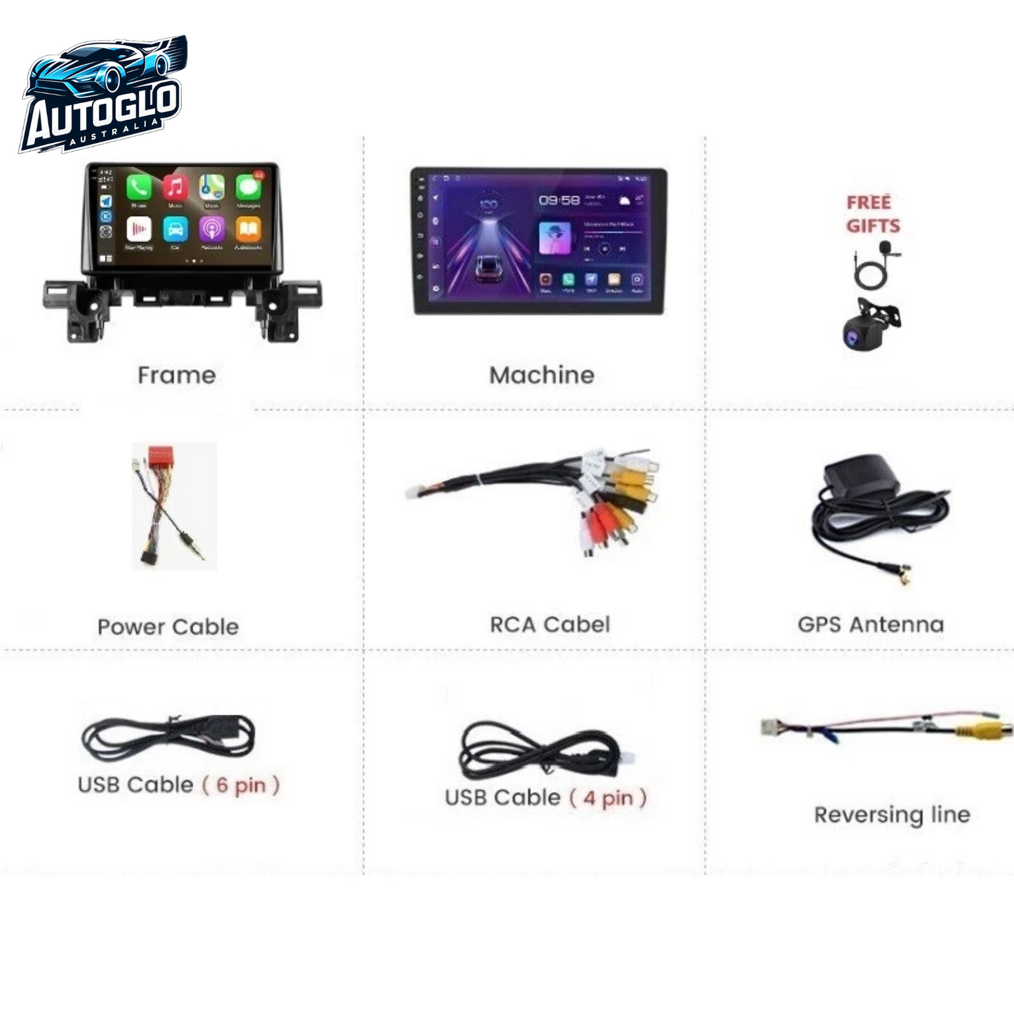 Autoglo Australia 9" CarPlay Android GPS BT WiFi Stereo For MAZDA CX5 (2017+ Models) 2GB+32GB