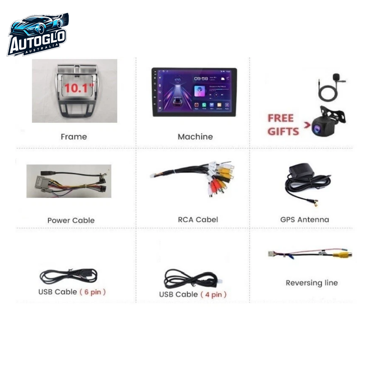 Autoglo Australia 10.1" Android Carplay GPS WiFi BT for HONDA CITY AUTO AC (2GB+32GB) 2008-14