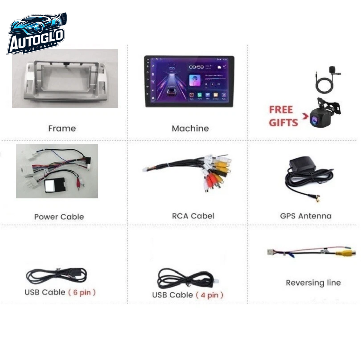 Autoglo Australia 10" Android Carplay BT GPS 32G Stereo for TOYOTA TARAGO ESTIMA (2006-16)