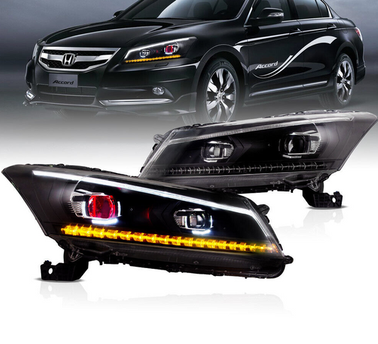 VLAND Demon Eyes LED Projector Headlights For 2008-2012 Honda Accord Sedan
