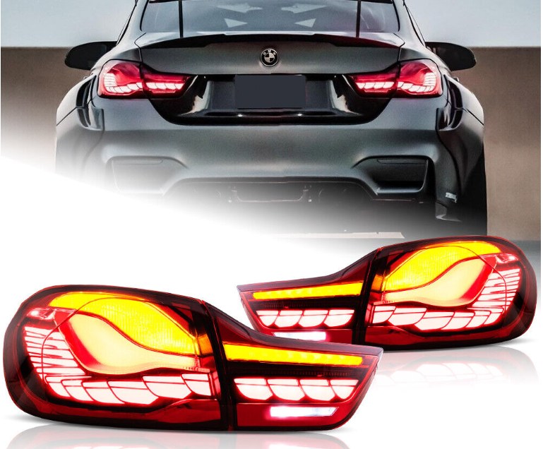 VLAND LED Tail Lights for BMW M4 F82, F83, F32, F36 (2013-2020), sleek design with red lens