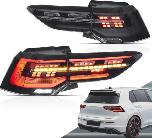 MK8R Style Sequential LED Smoked Tail Lights for 2021-2024 Volkswagen Golf MK8 | Autoglo Australia