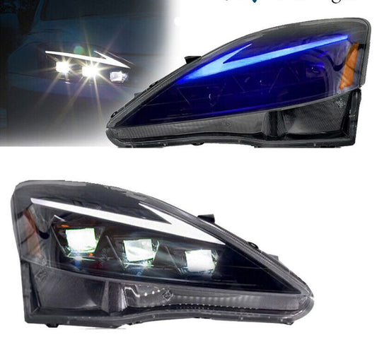 LED Projector Headlights For 2006-2013 Lexus IS250 IS350 ISF Dynamic Blue DRL
