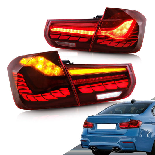 VLAND LED Red Lens Tail Lights For 2012-2018 BMW 3 Series F30 Start-up Animation Running Lamps