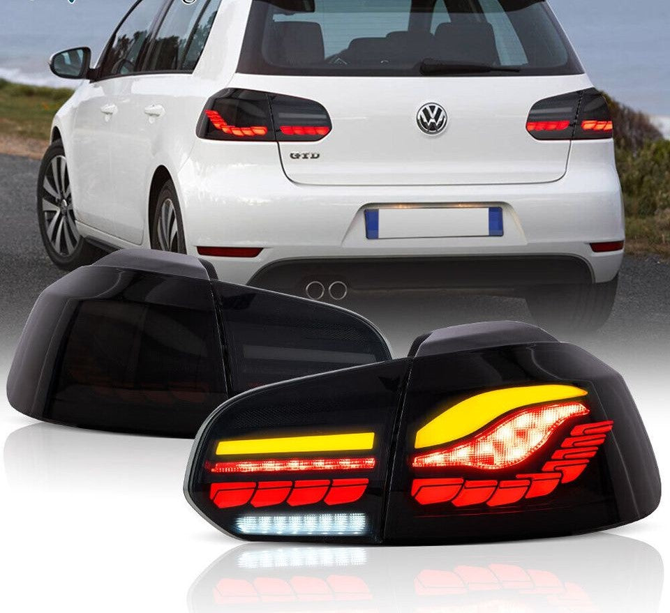 VLAND Smoked LED Tail Lights For 2008-2013 VW Volkswagen Golf6 MK6 W/Sequential