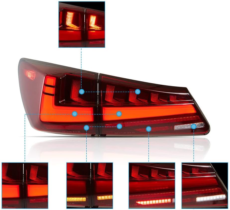 2006 -2013 Lexus IS250 IS350 ISF Red Lens Led Tail Lights Start-Up Animation |Autoglo Australia| - Autoglo Australia
