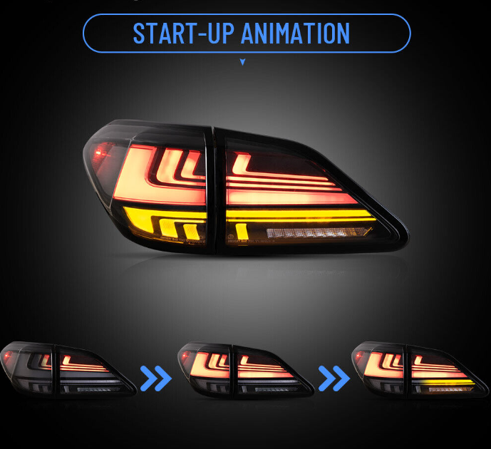 2010-2015 Lexus RX Full LED Tail Lights Start-up Animation Rear Lamps 2 Pcs - Autoglo Australia
