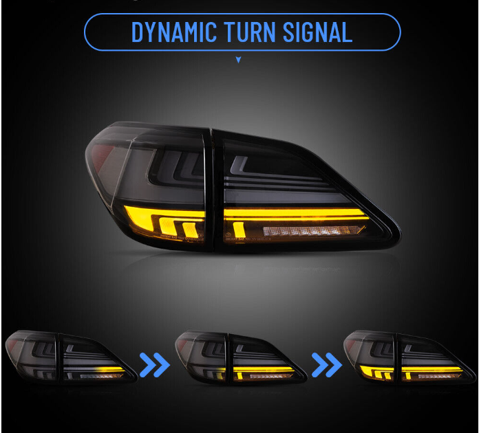 2010-2015 Lexus RX Full LED Tail Lights Start-up Animation Rear Lamps 2 Pcs - Autoglo Australia